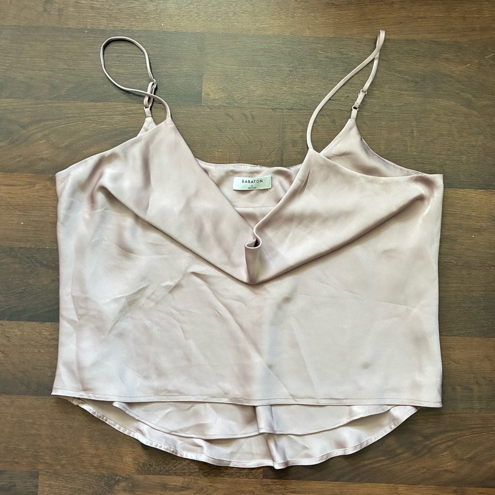 Babaton Satin Top in Blush